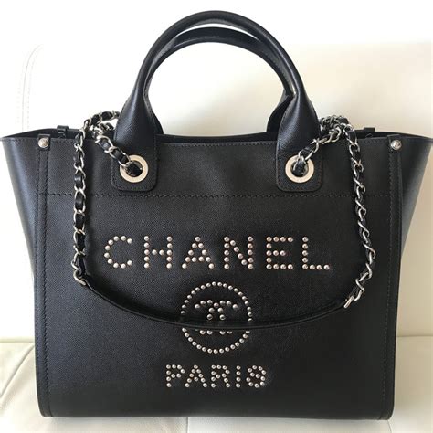 chanel studded leather deauville bag|coco Chanel deauville tote.